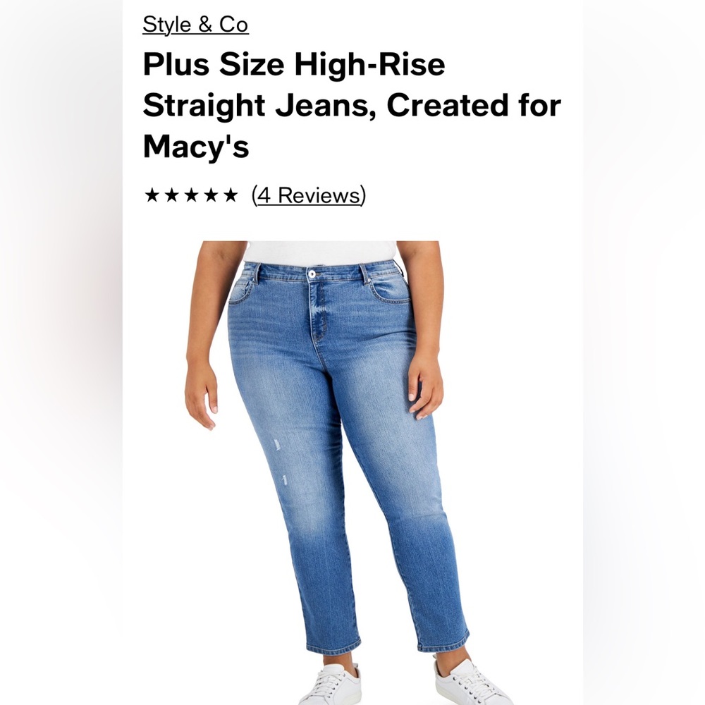 Style and Co Plus Size Straight Leg Jeans